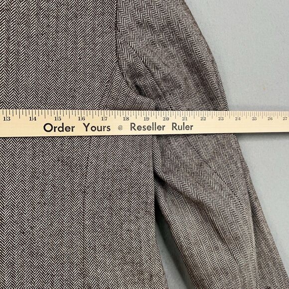 Vineyard Vines Blazer Womens 14 Brown Herringbone Jacket Preppy Academia Career - Picture 11 of 13